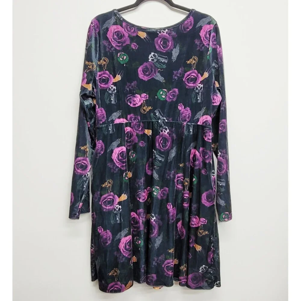 Hot Topic Disney Villains Floral Icons Dress 3X